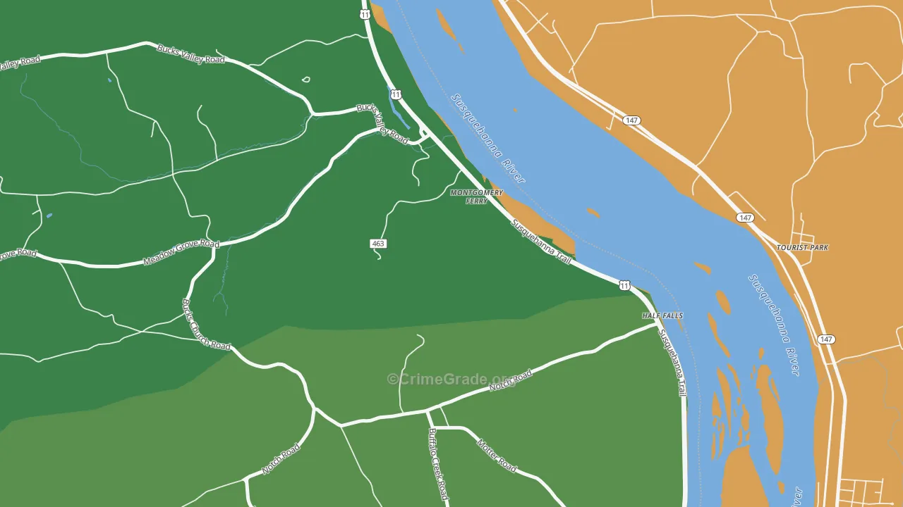 Montgomery Ferry, PA Map of Vandalism Rates