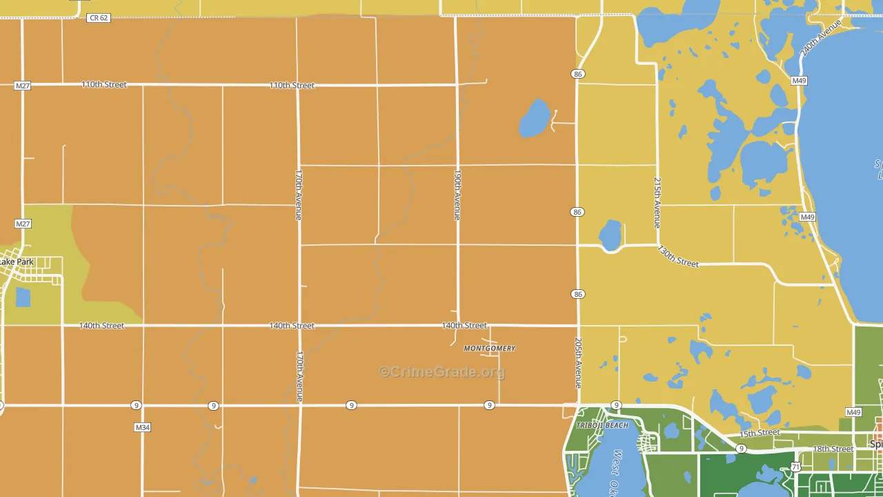Montgomery, IA Map of Vandalism Rates