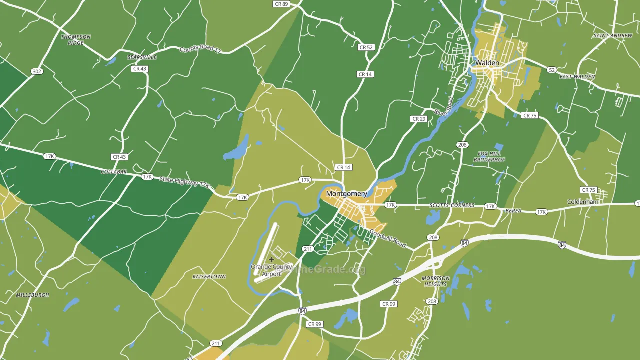 Montgomery, NY Map of Vandalism Rates