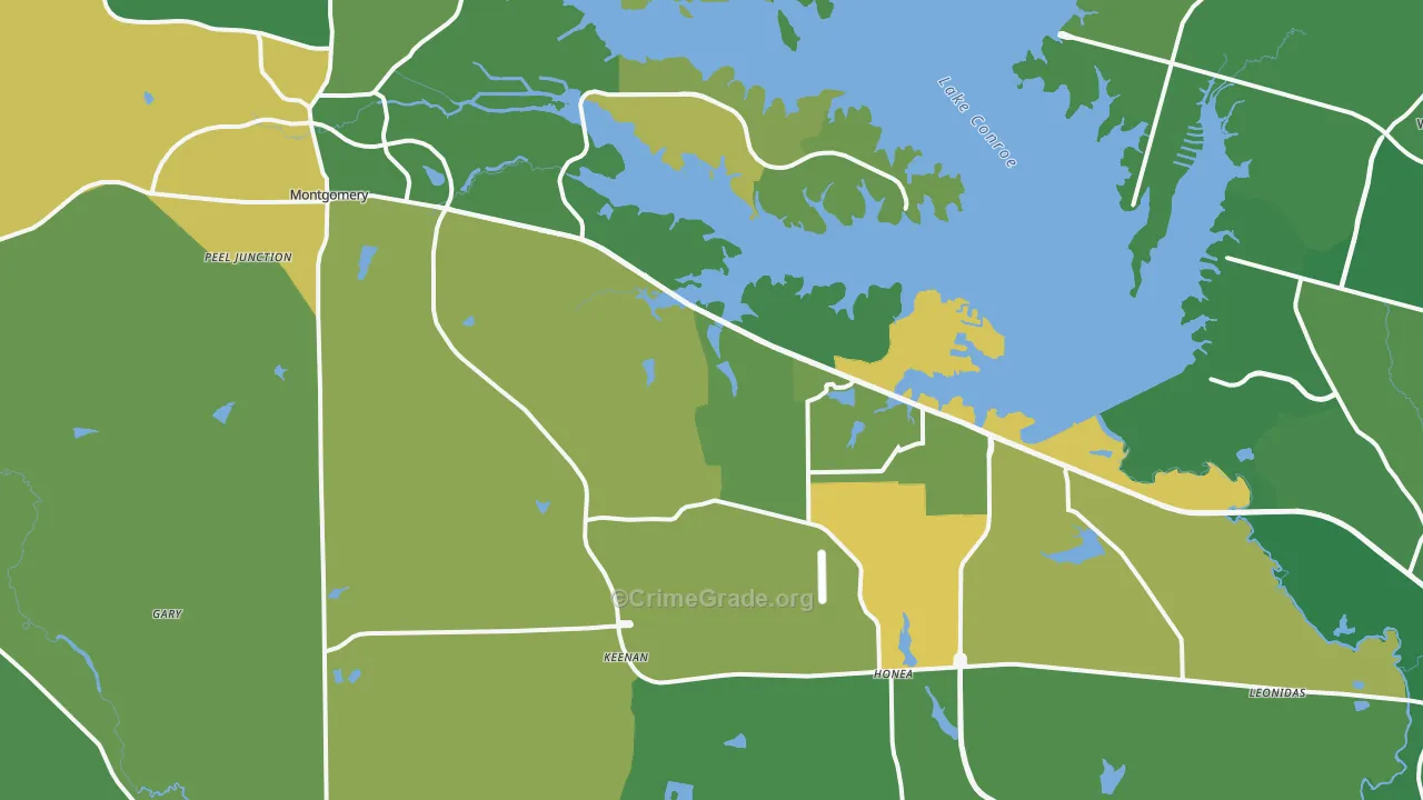 Montgomery, TX Map of Vandalism Rates