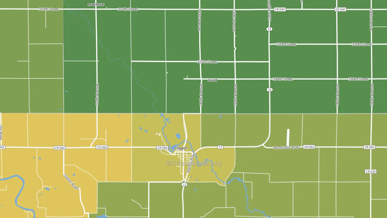 Monti, IA Map of Vandalism Rates