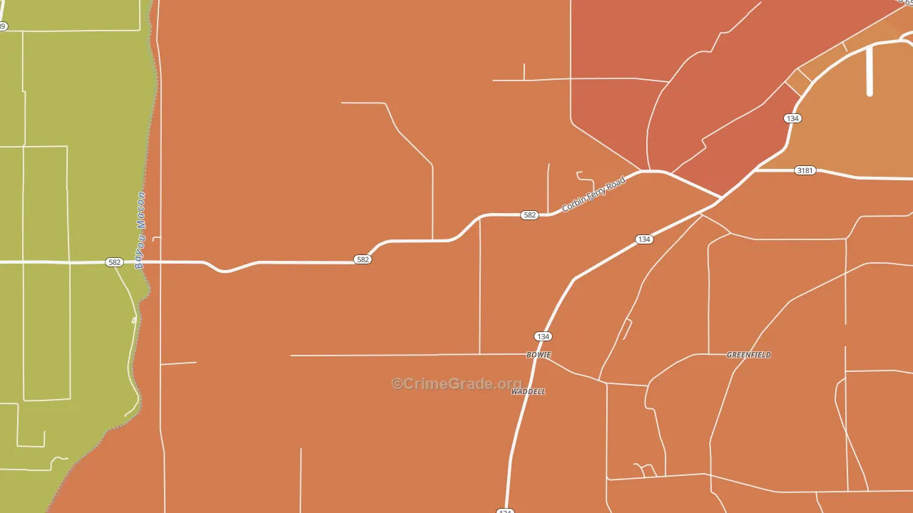 Monticello, LA Map of Vandalism Rates