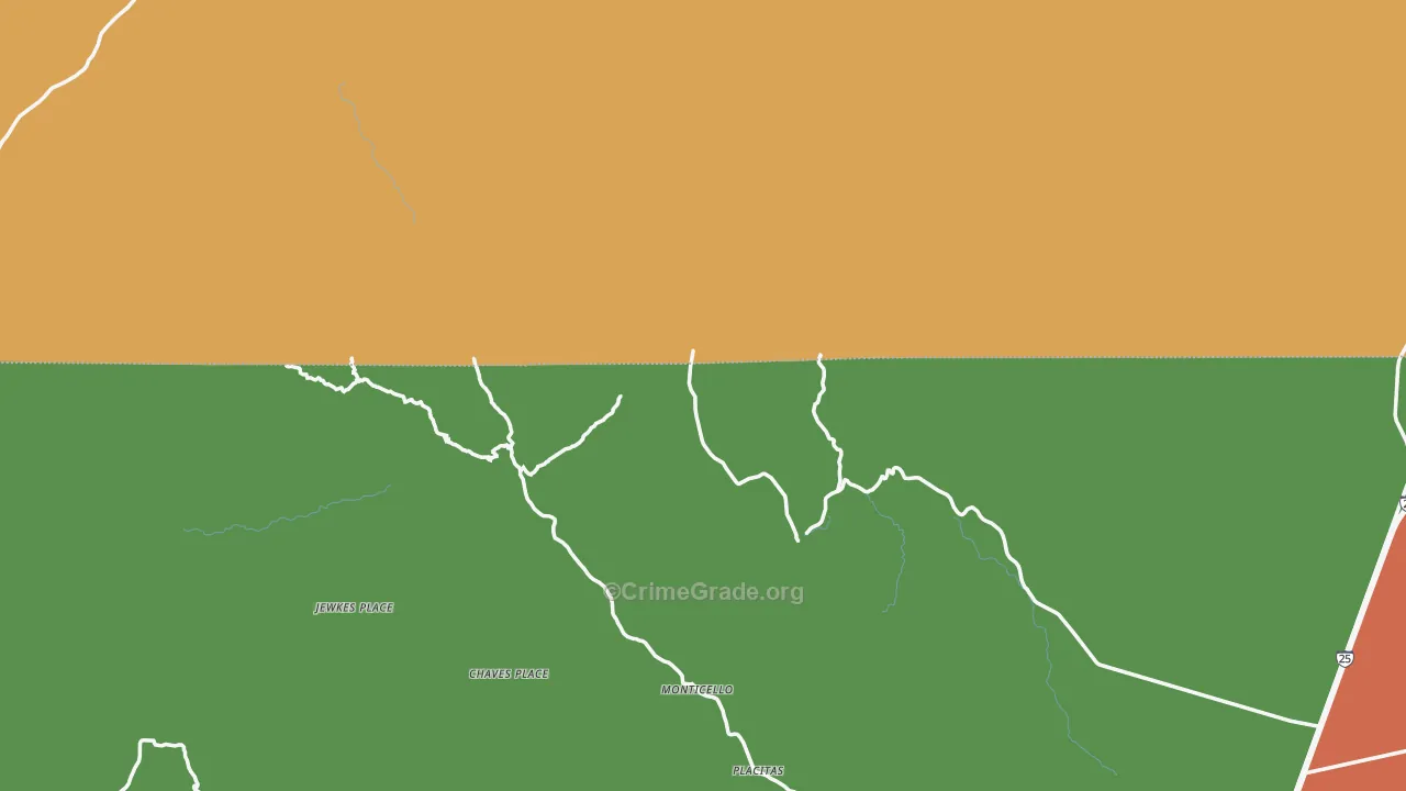Monticello, NM Map of Vandalism Rates
