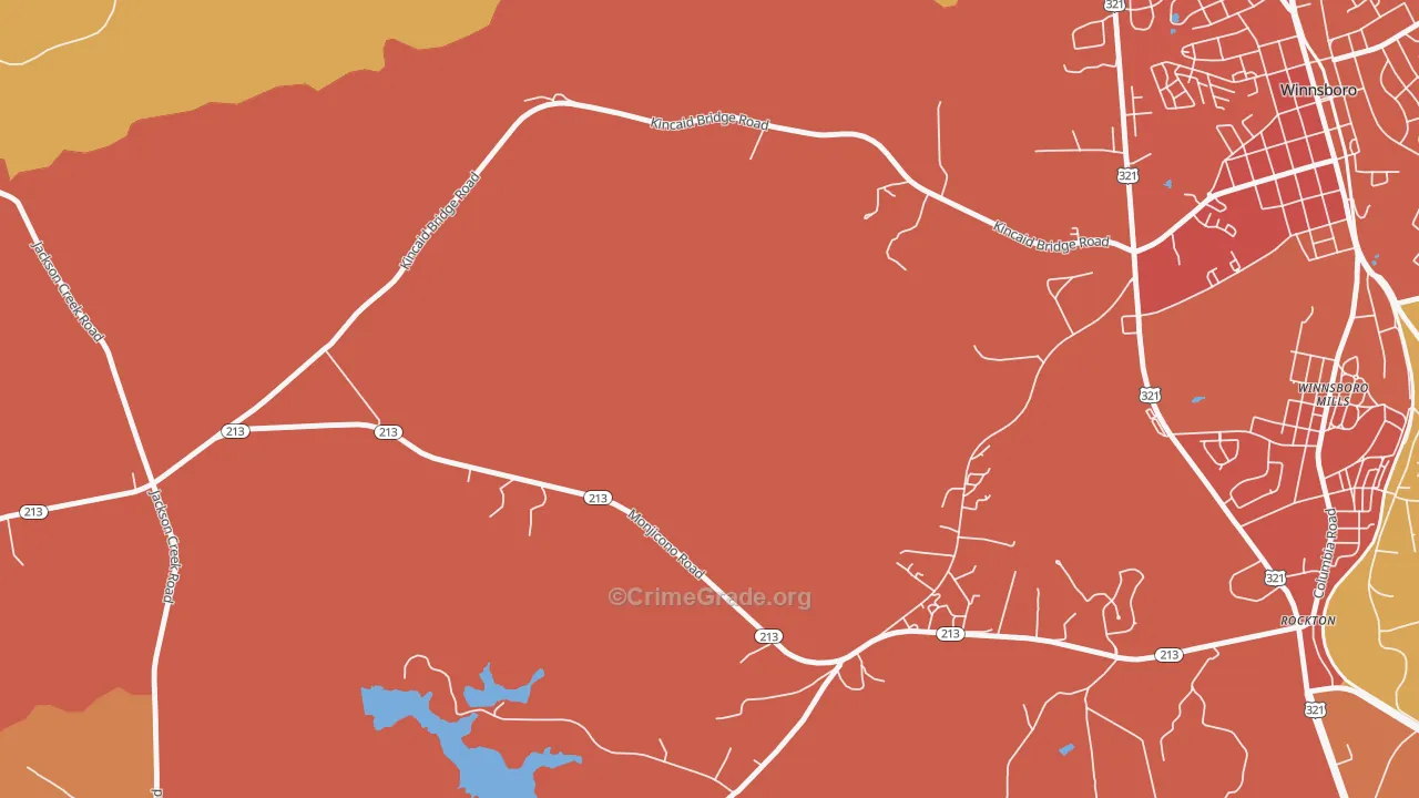 Monticello, SC Map of Vandalism Rates
