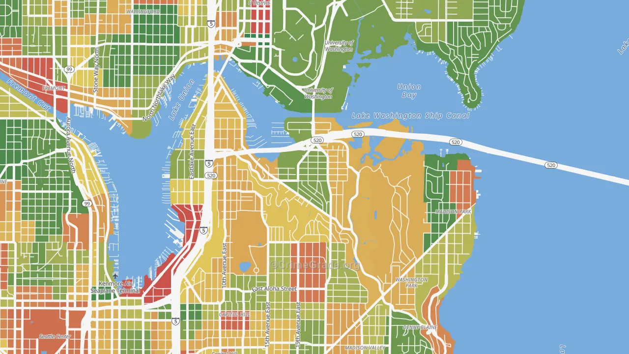 Montlake, Seattle, WA Map of Vandalism Rates
