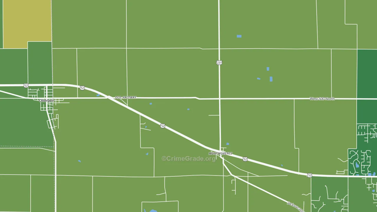 Montmorenci, IN Map of Vandalism Rates
