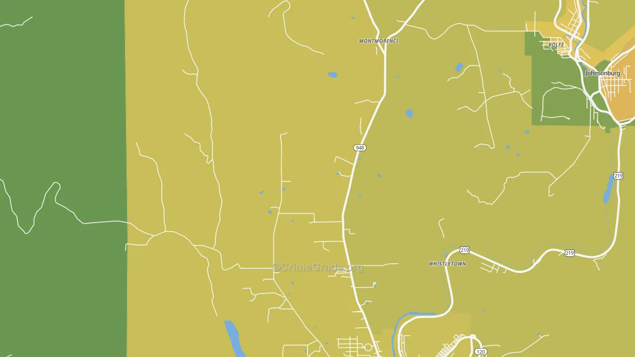 Montmorenci, PA Map of Vandalism Rates