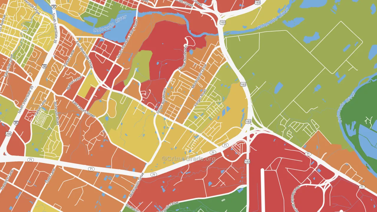 Montopolis, Austin, TX Map of Vandalism Rates