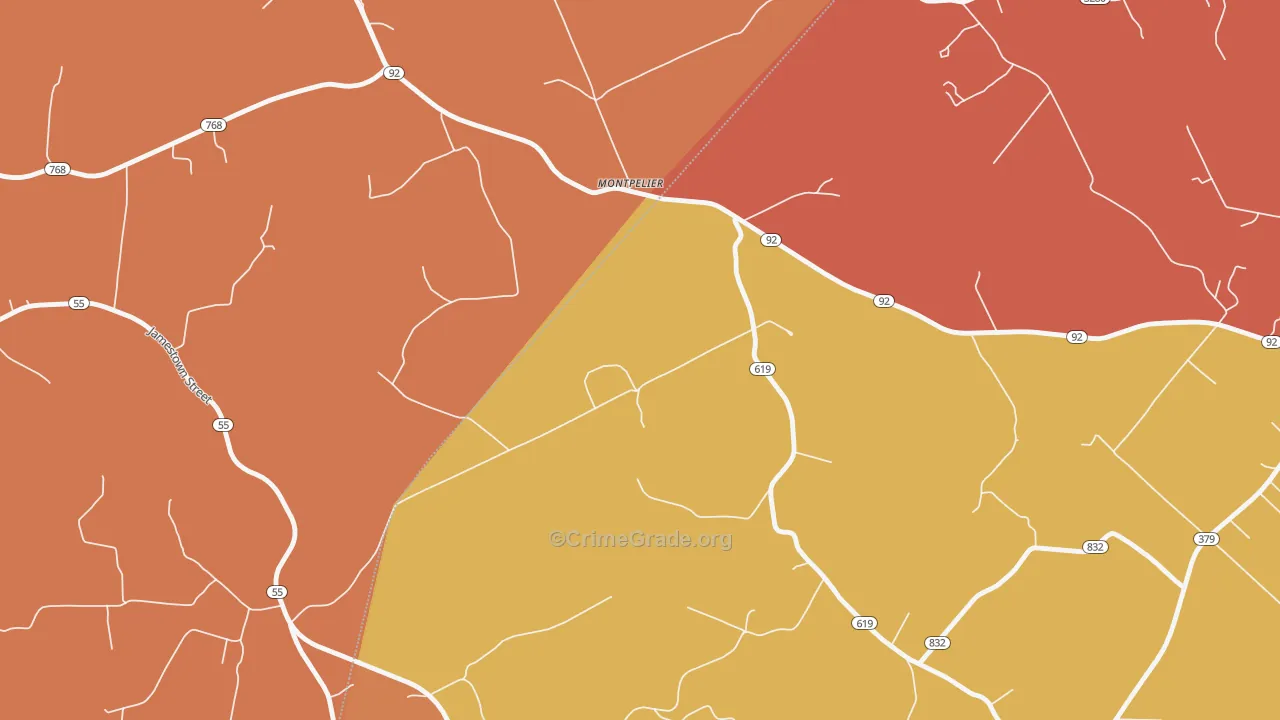 Montpelier, KY Map of Vandalism Rates