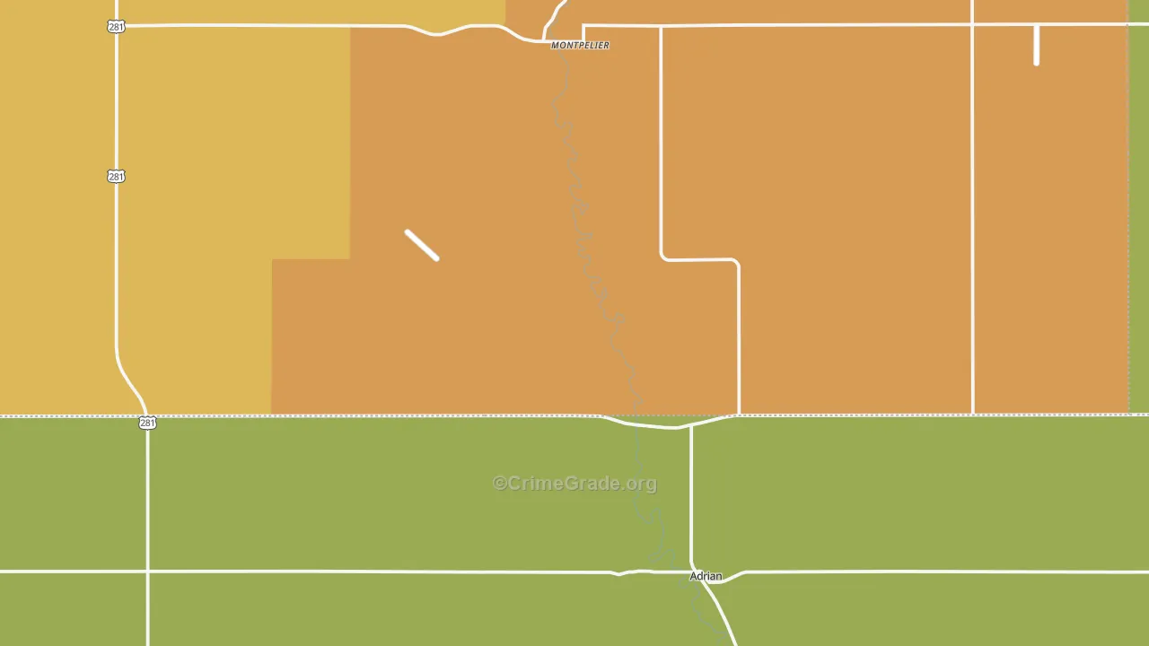 Montpelier, ND Map of Vandalism Rates