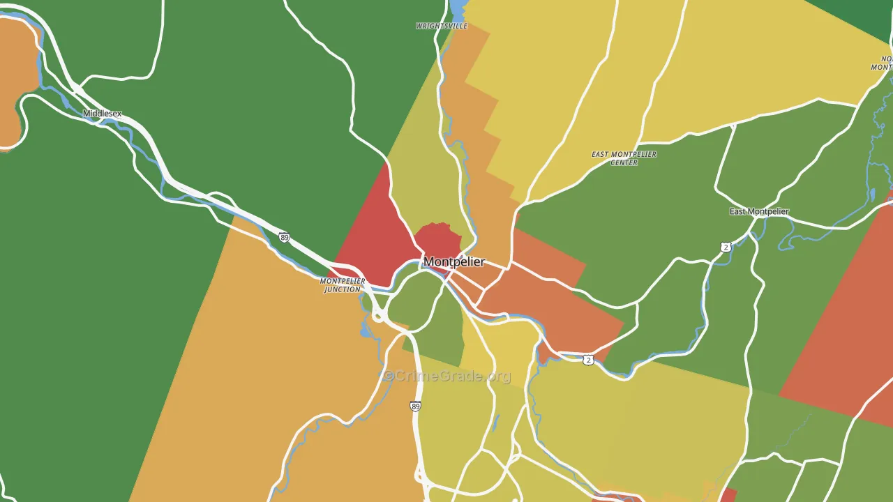 Montpelier, VT Map of Vandalism Rates