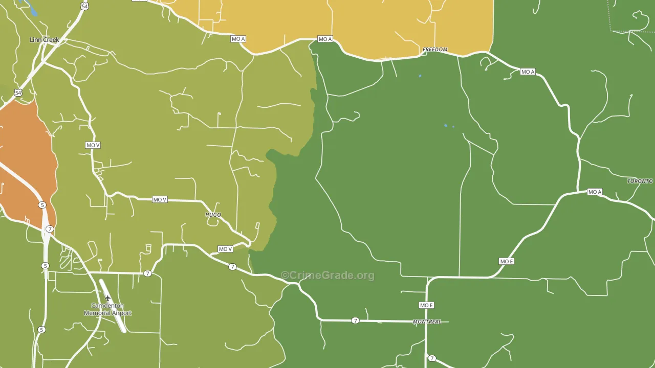 Montreal, MO Map of Vandalism Rates