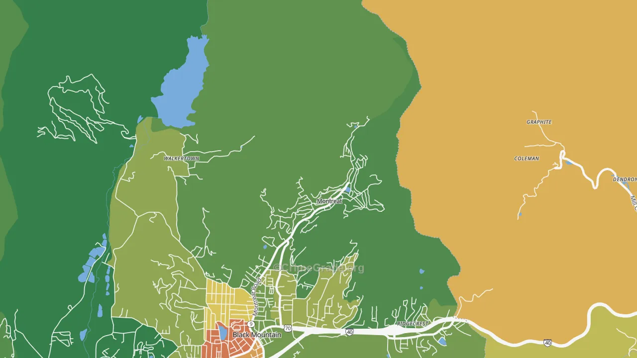 Montreat, NC Map of Vandalism Rates