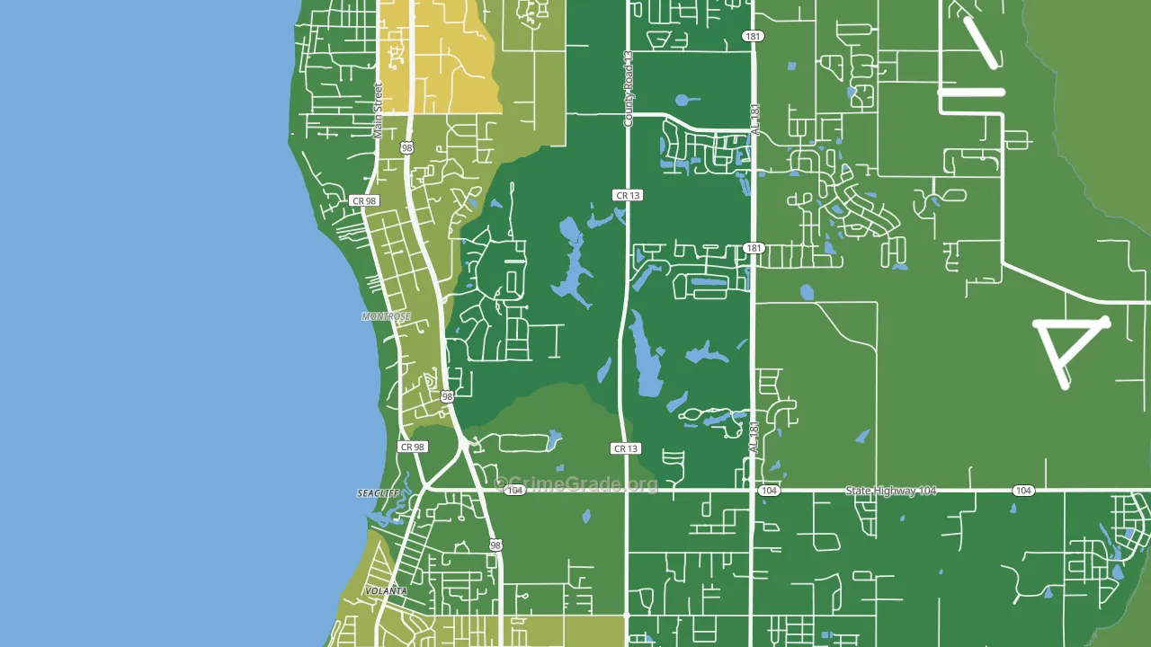 Montrose, AL Map of Vandalism Rates