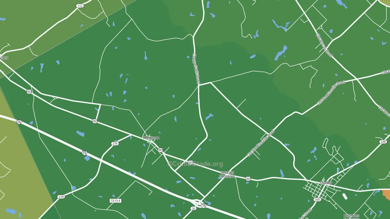 Montrose, GA Map of Vandalism Rates