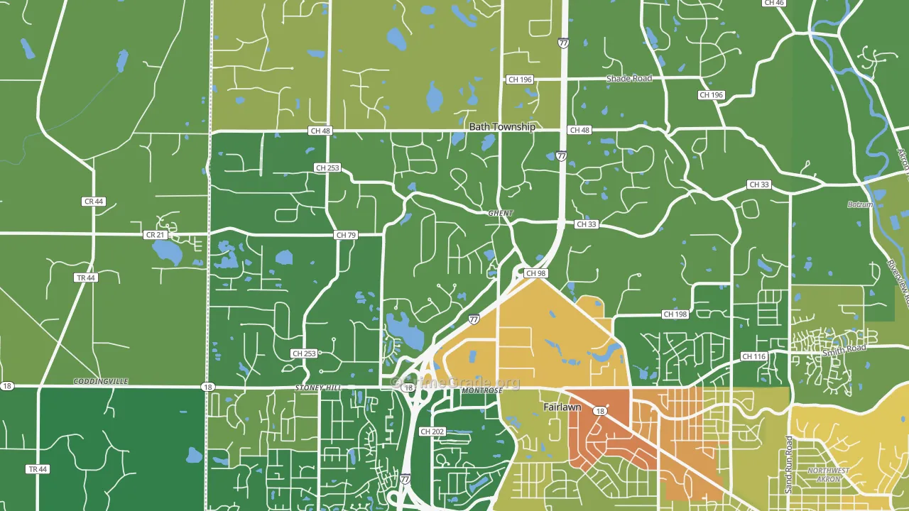 Montrose-Ghent, OH Map of Vandalism Rates