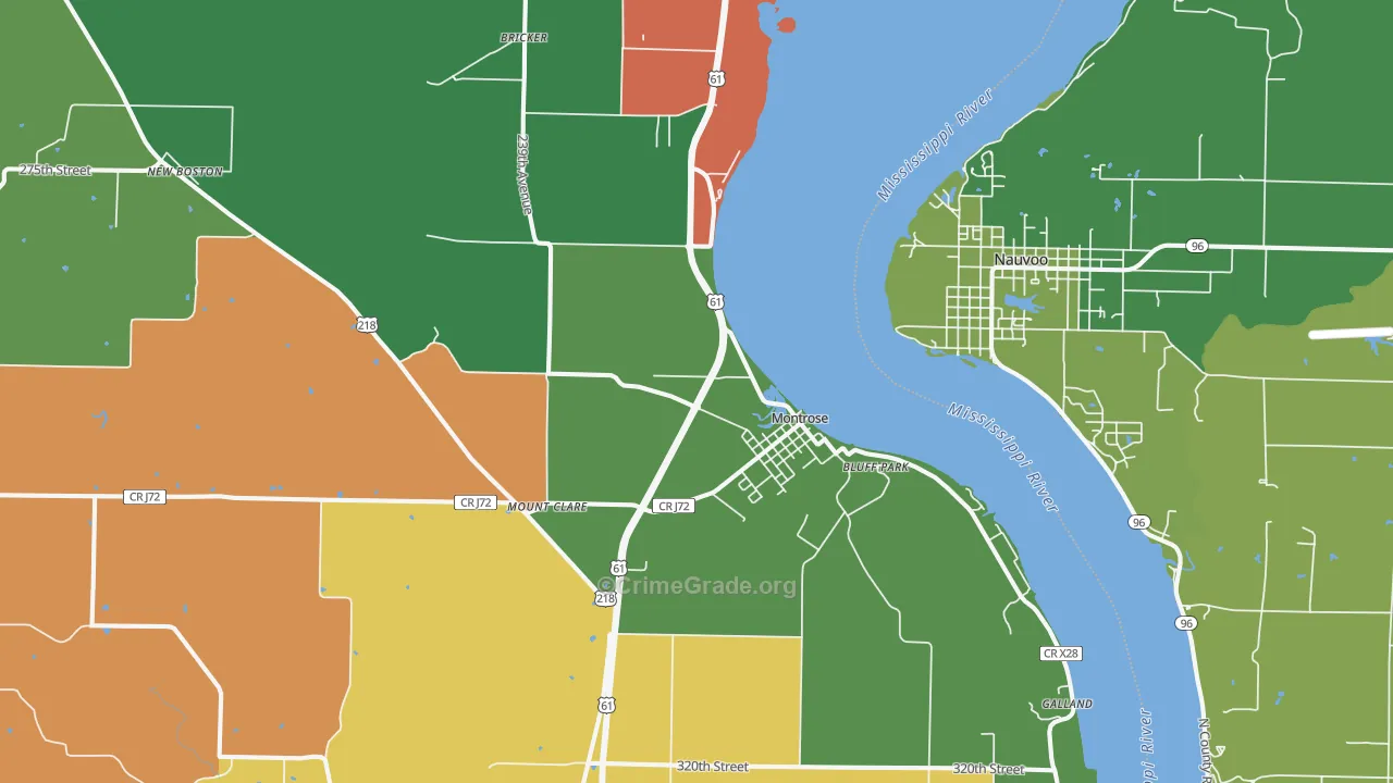 Montrose, IA Map of Vandalism Rates
