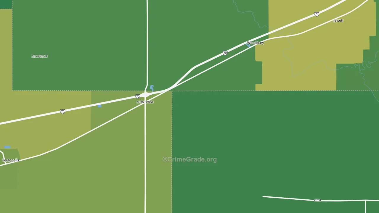 Montrose, IL Map of Vandalism Rates