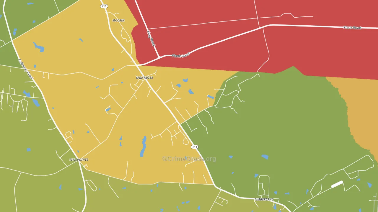 Montrose, NC Map of Vandalism Rates