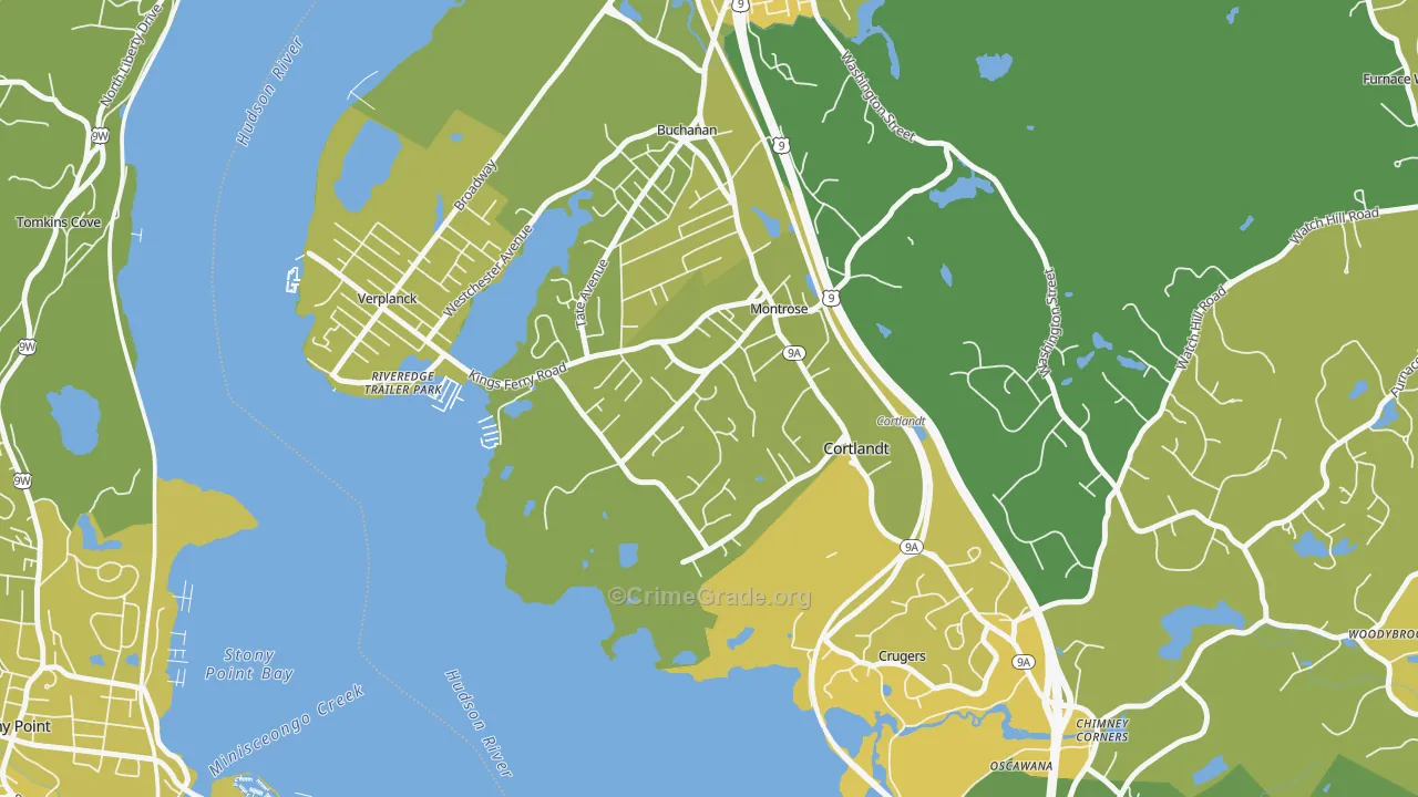 Montrose, NY Map of Vandalism Rates