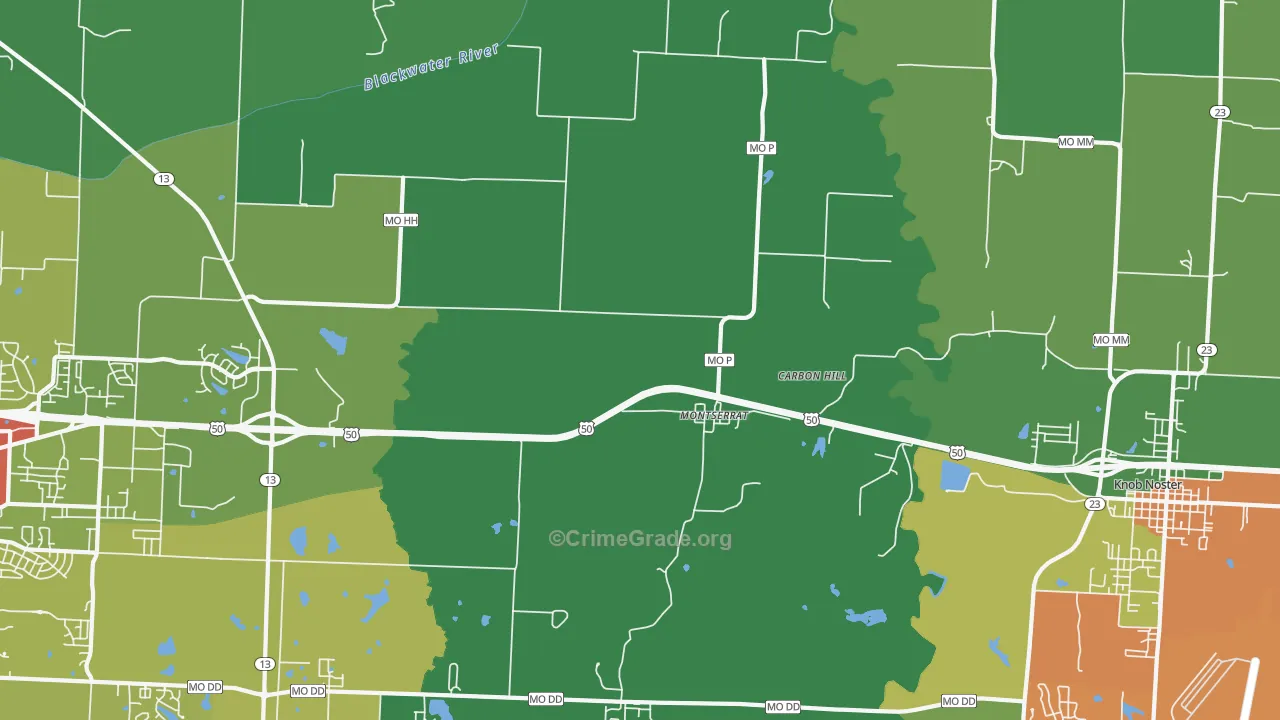 Montserrat, MO Map of Vandalism Rates