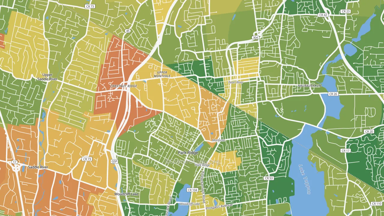 Montvale, NJ Map of Vandalism Rates