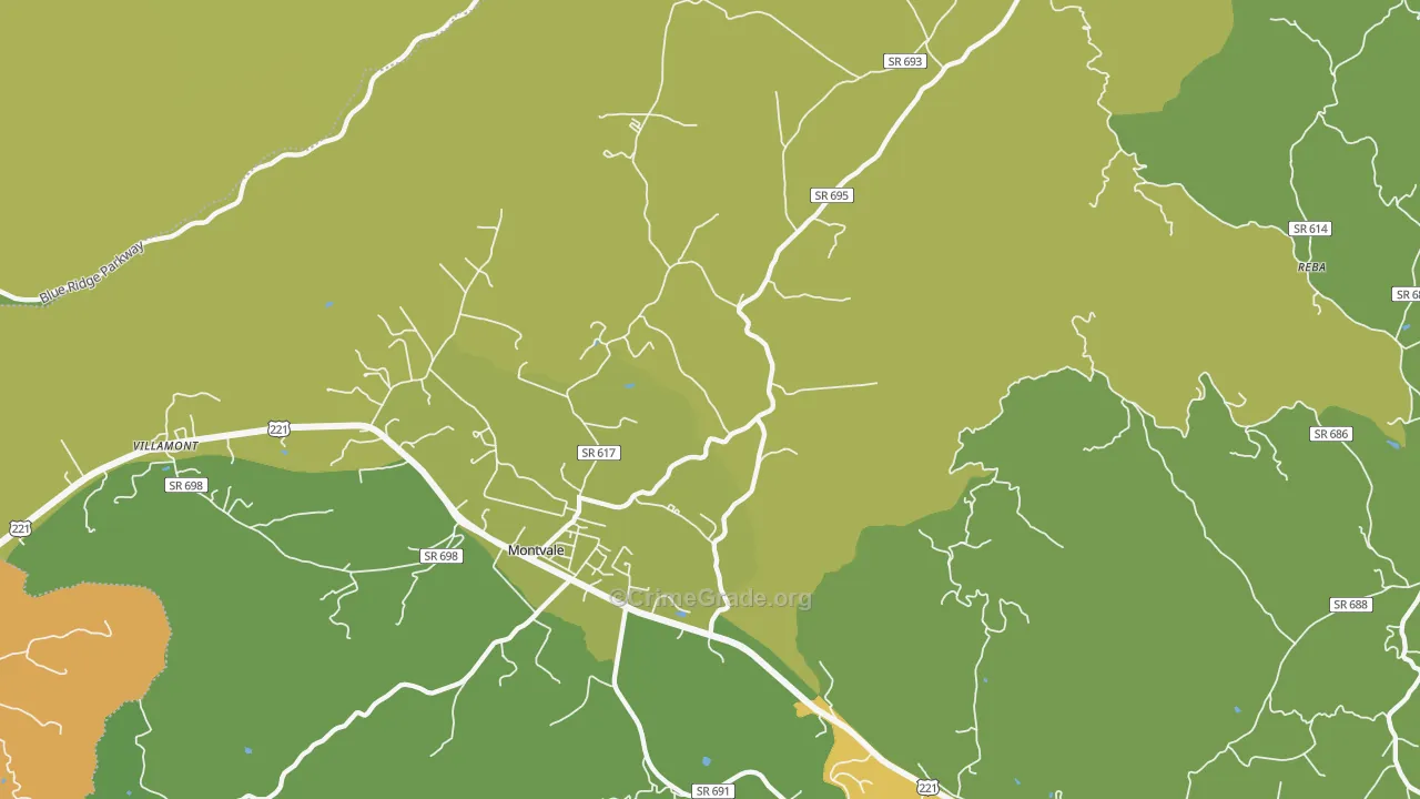 Montvale, VA Map of Vandalism Rates