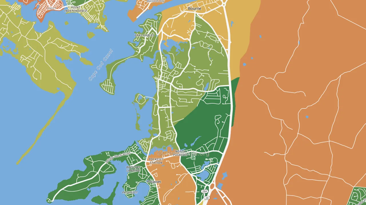 Monument Beach, MA Map of Vandalism Rates