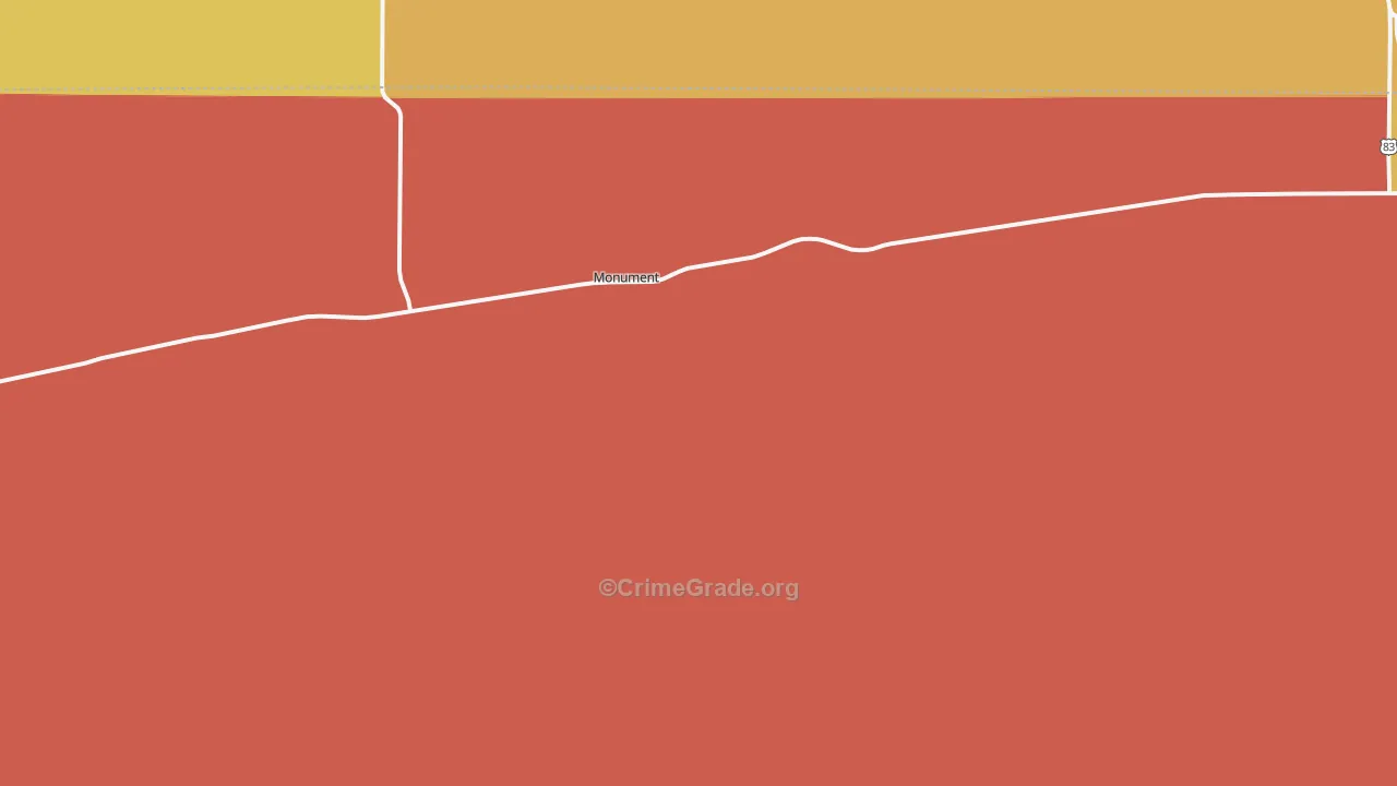 Monument, KS Map of Vandalism Rates