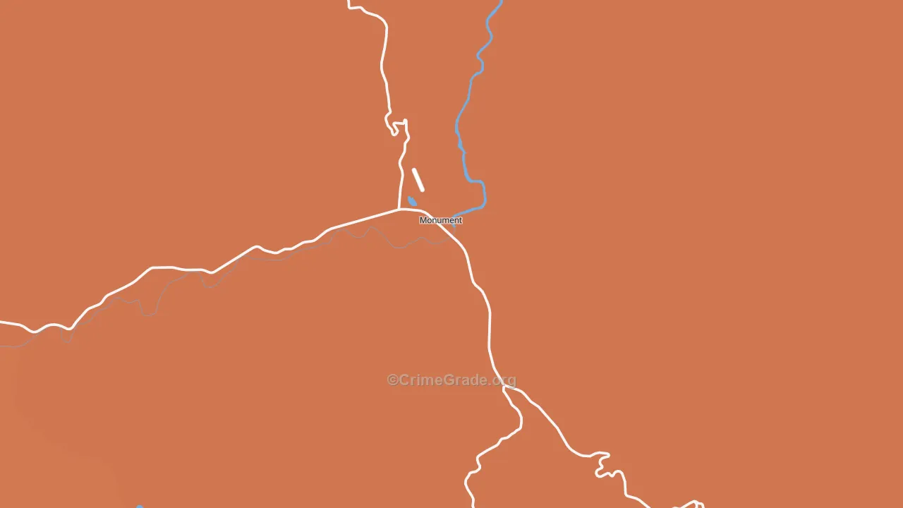Monument, OR Map of Vandalism Rates