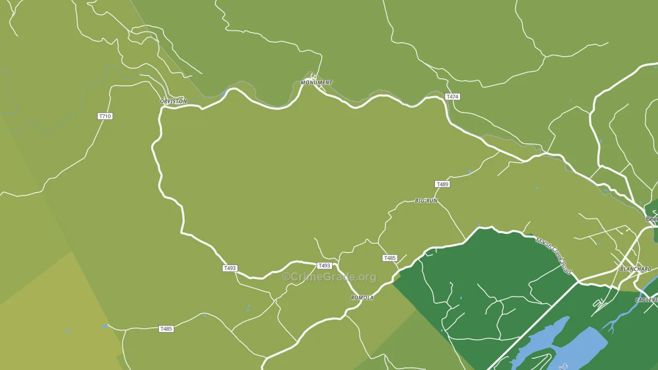Monument, PA Map of Vandalism Rates