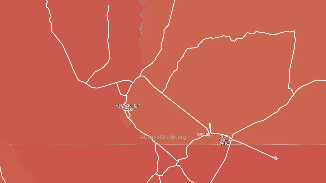 Monument Valley, UT Map of Vandalism Rates