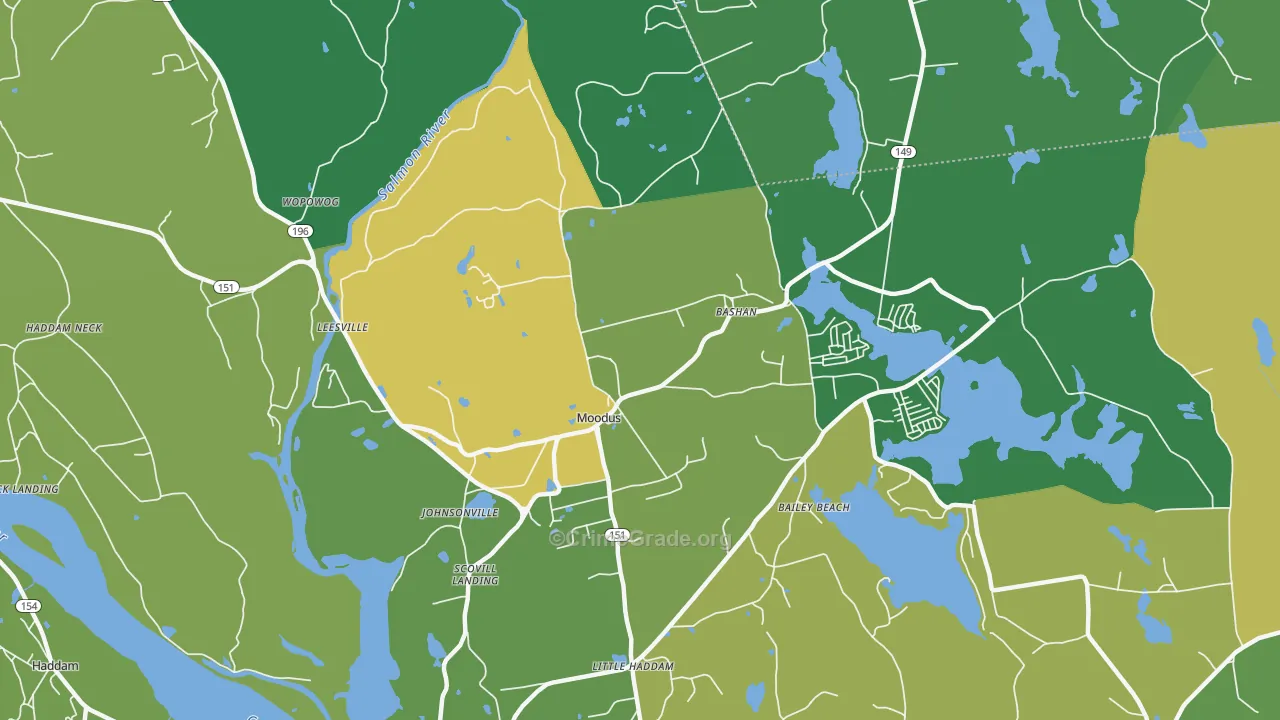 Moodus, CT Map of Vandalism Rates