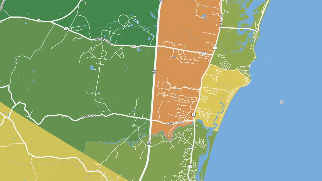 Moody, ME Map of Vandalism Rates