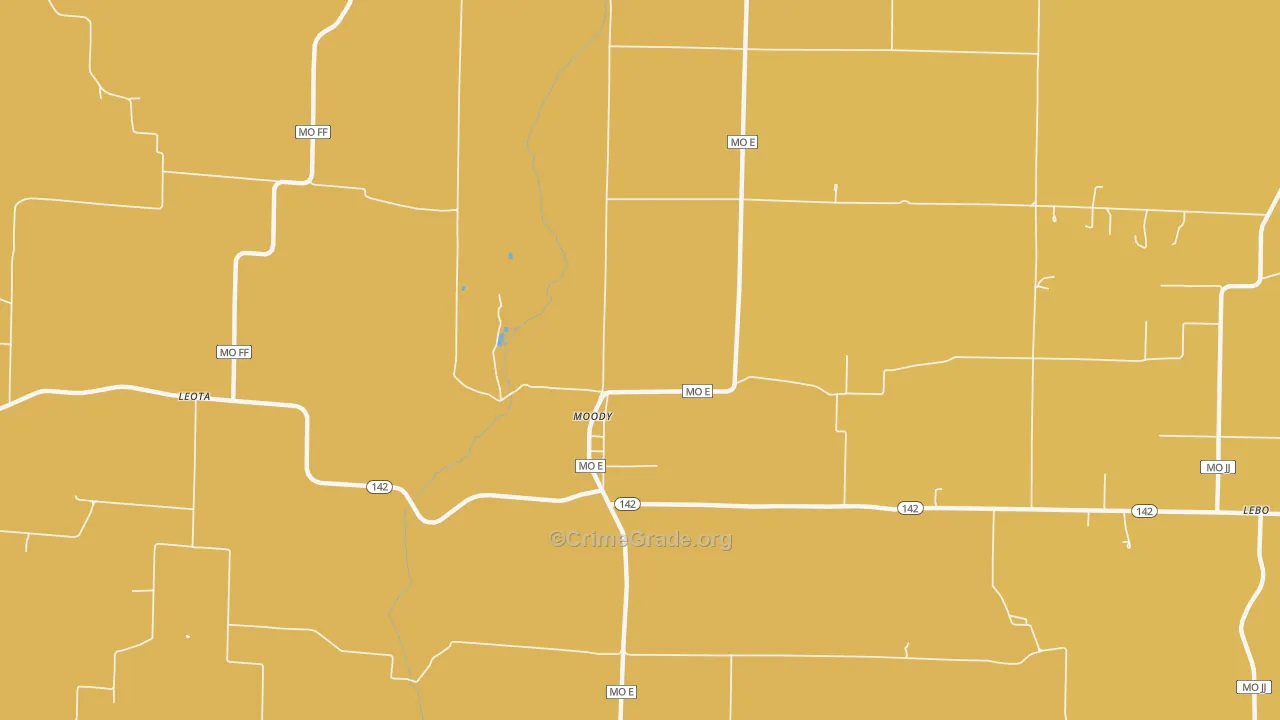 Moody, MO Map of Vandalism Rates
