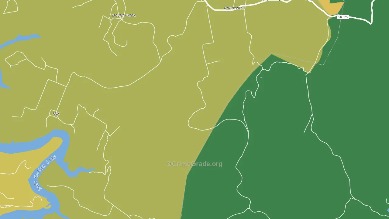 Moodyville, TN Map of Vandalism Rates