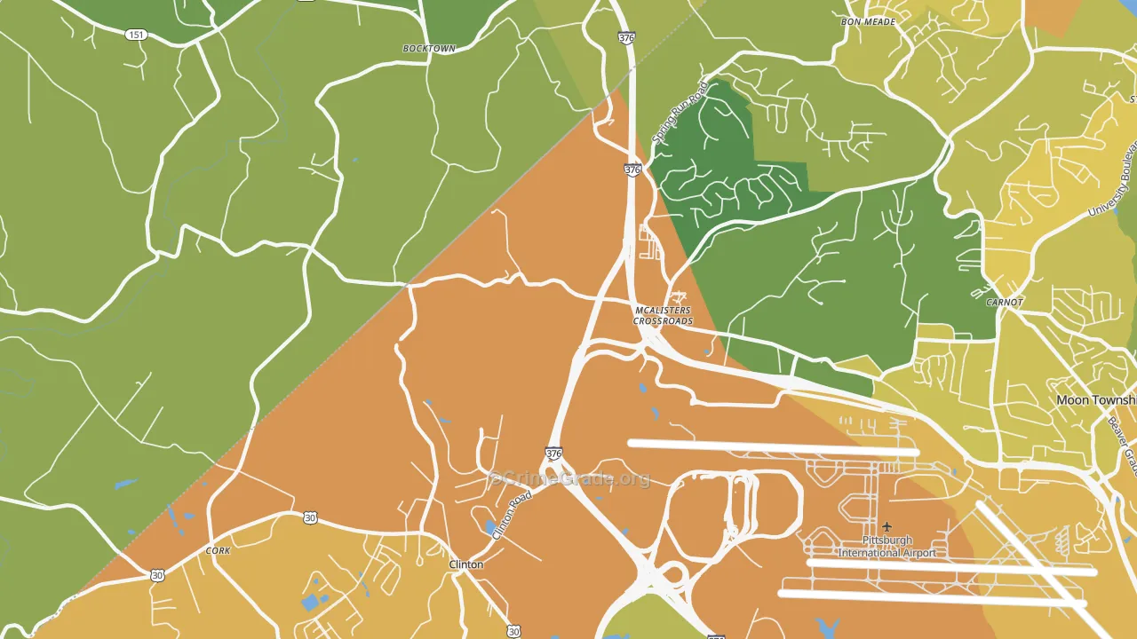 Moon, PA Map of Vandalism Rates