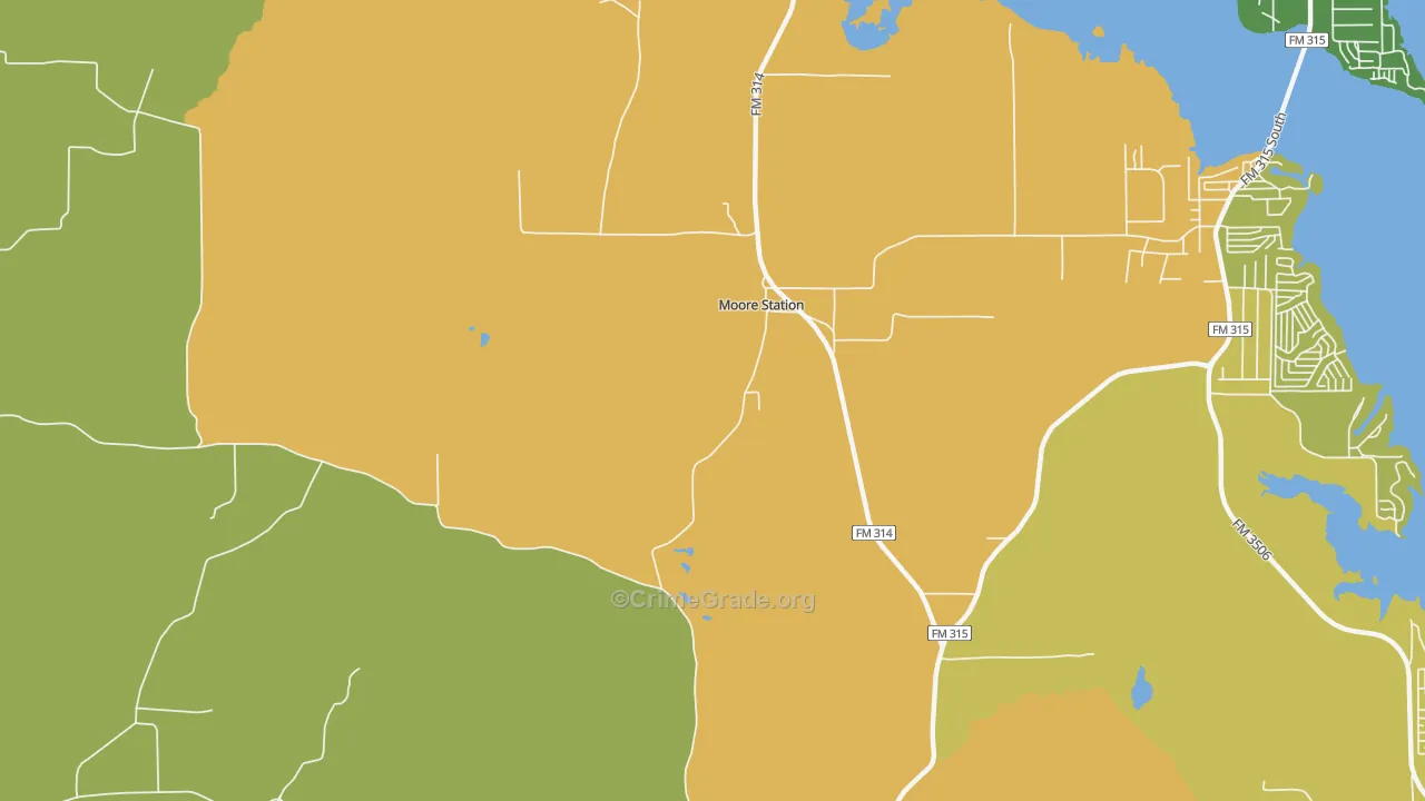 Moore Station, TX Map of Vandalism Rates
