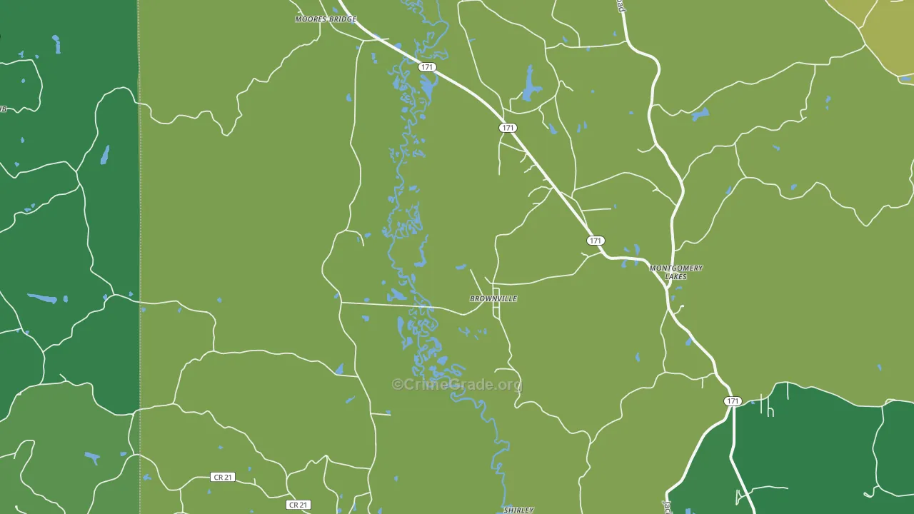 Moores Bridge, AL Map of Vandalism Rates
