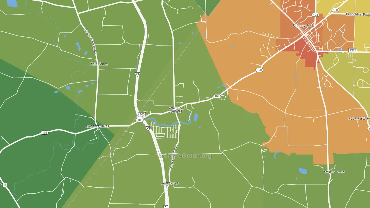 Moores Corners, PA Map of Vandalism Rates