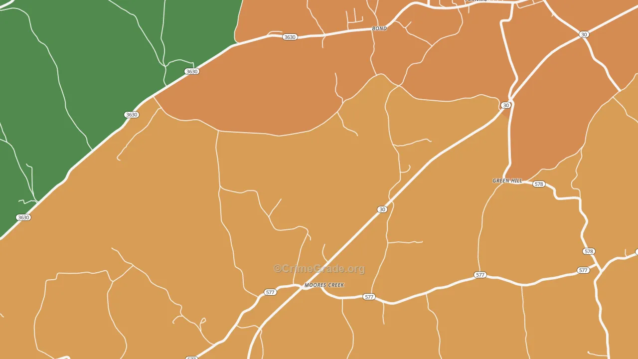 Moores Creek, KY Map of Vandalism Rates