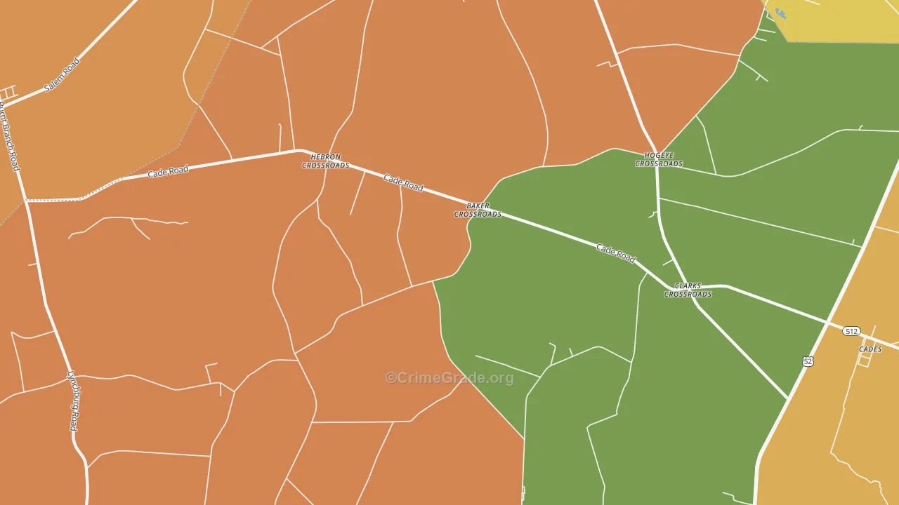 Moores Crossroads, SC Map of Vandalism Rates