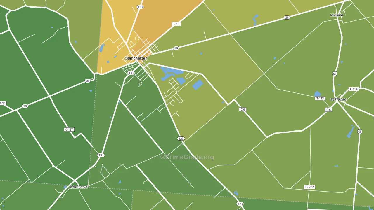 Moores Fork, OH Map of Vandalism Rates