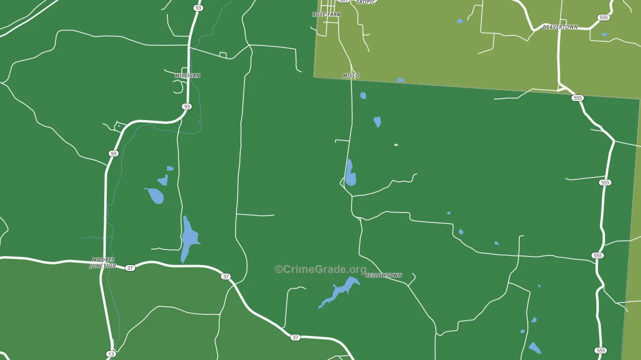 Moores Junction, OH Map of Vandalism Rates