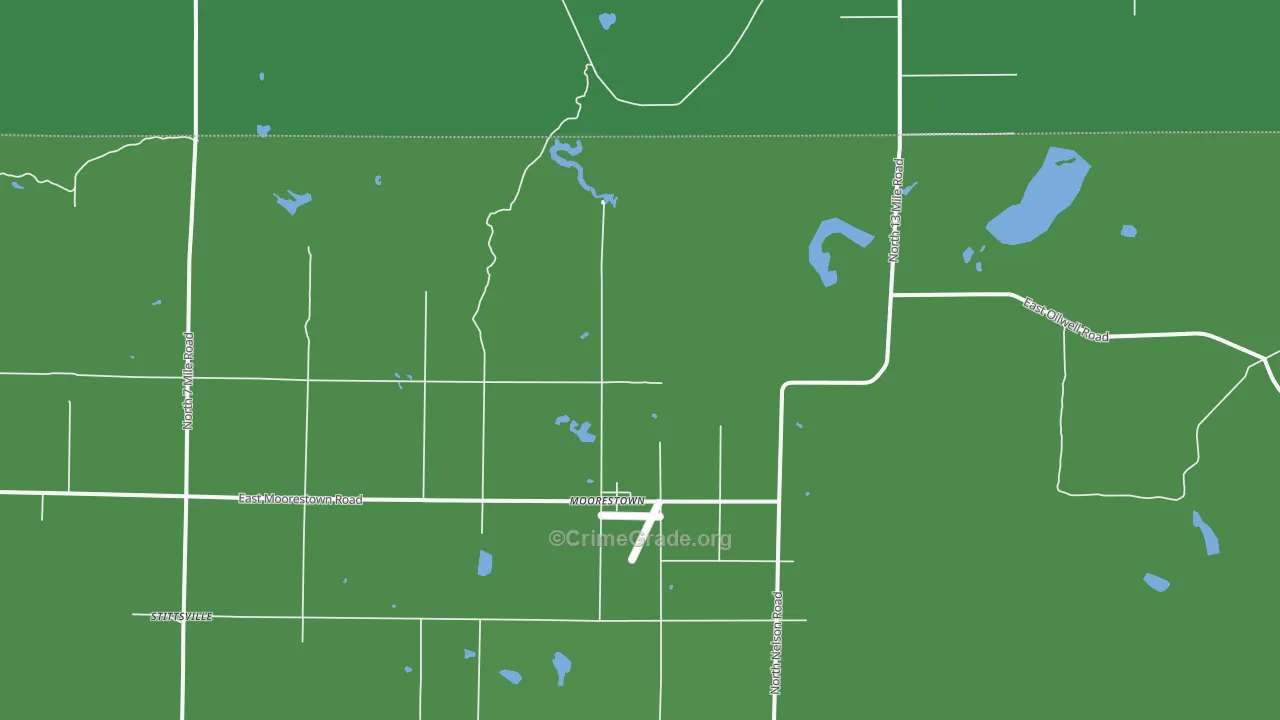 Moorestown, MI Map of Vandalism Rates