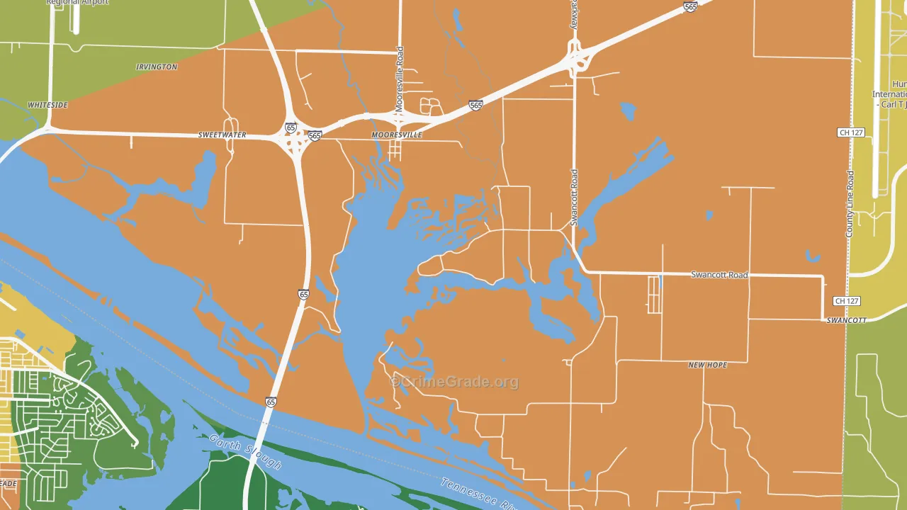 Mooresville, AL Map of Vandalism Rates