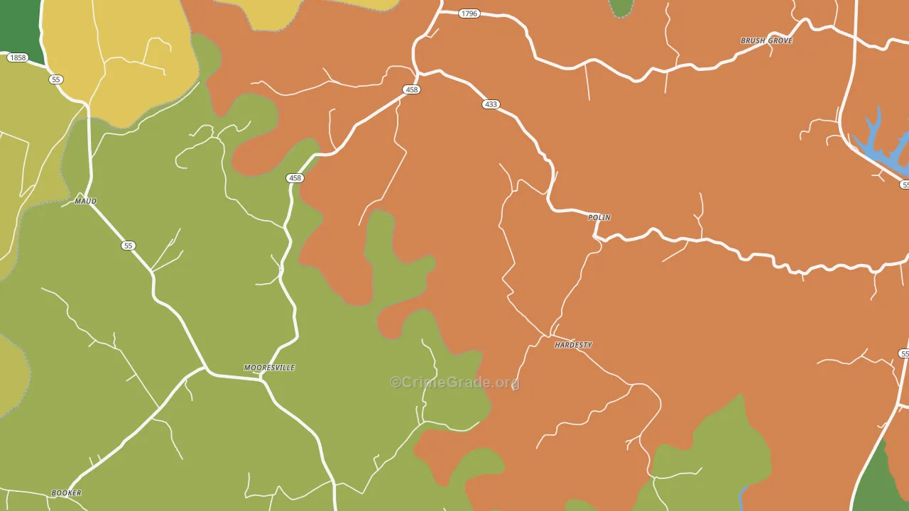 Mooresville, KY Map of Vandalism Rates