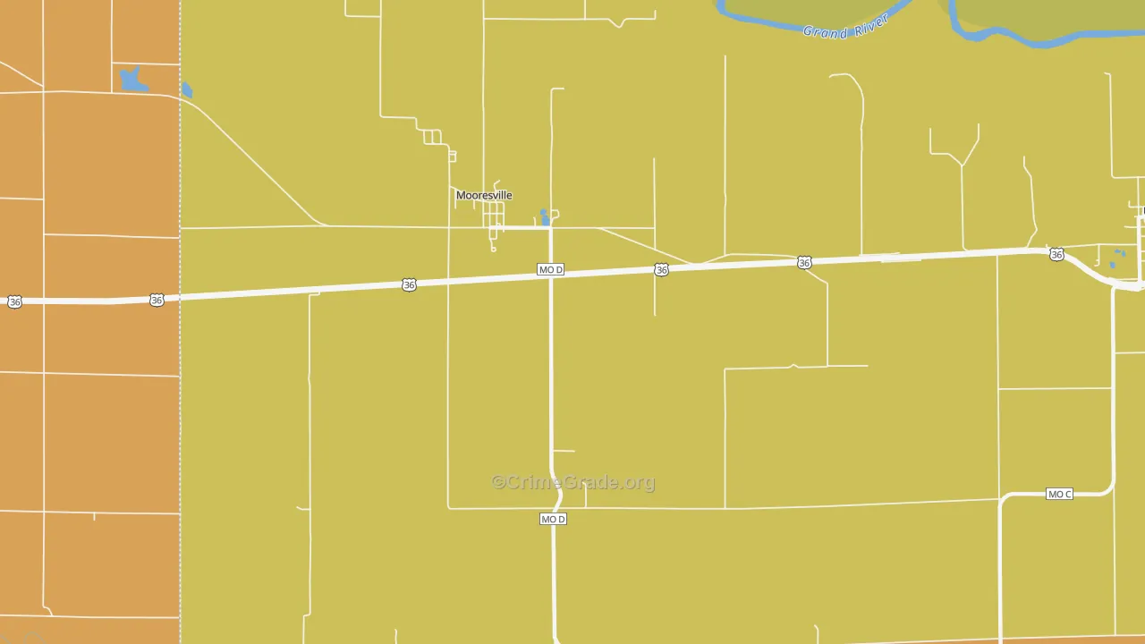 Mooresville, MO Map of Vandalism Rates