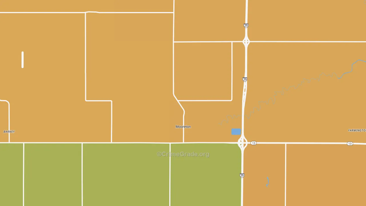 Mooreton, ND Map of Vandalism Rates