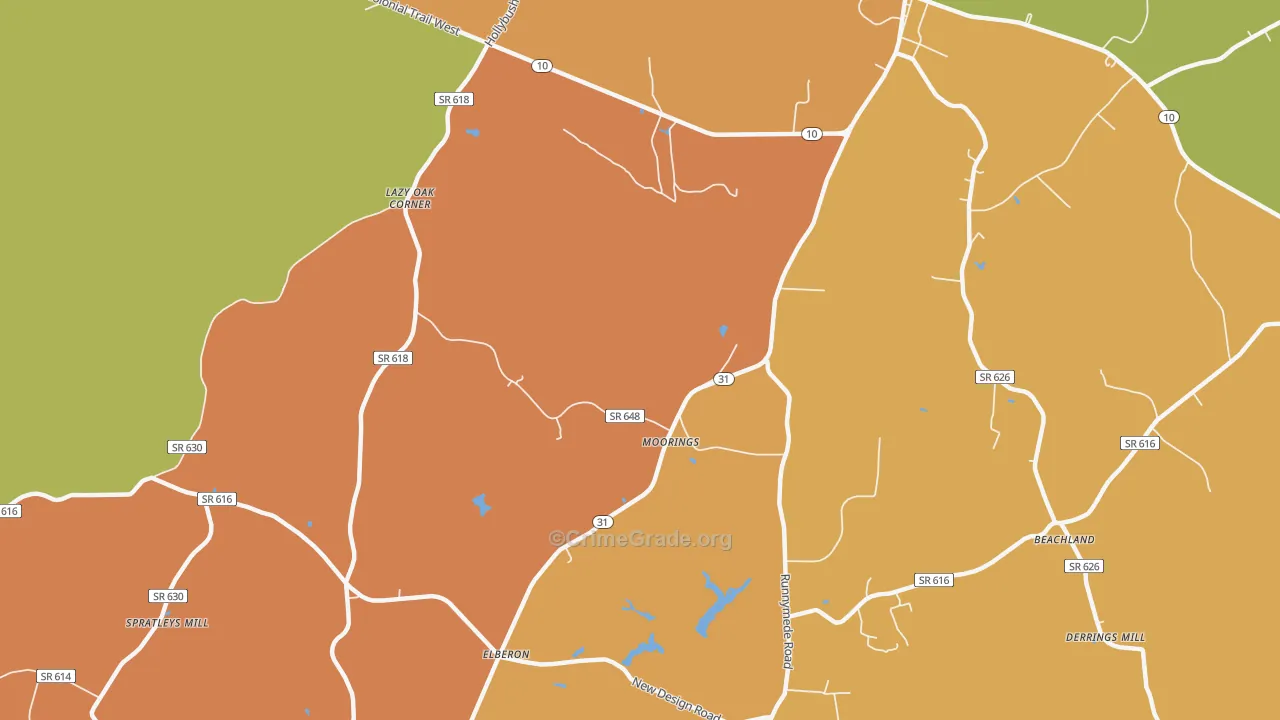 Moorings, VA Map of Vandalism Rates